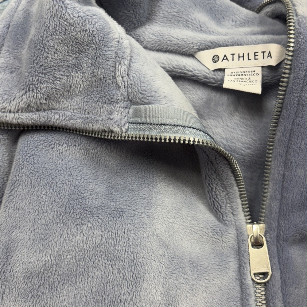 Athleta Light Cozy Karma zip fleece jacket, M, light blue - Picture 11 of 11
